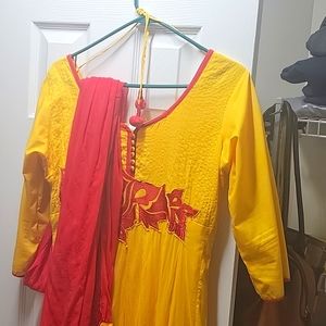 Yellow and red Anarkili top